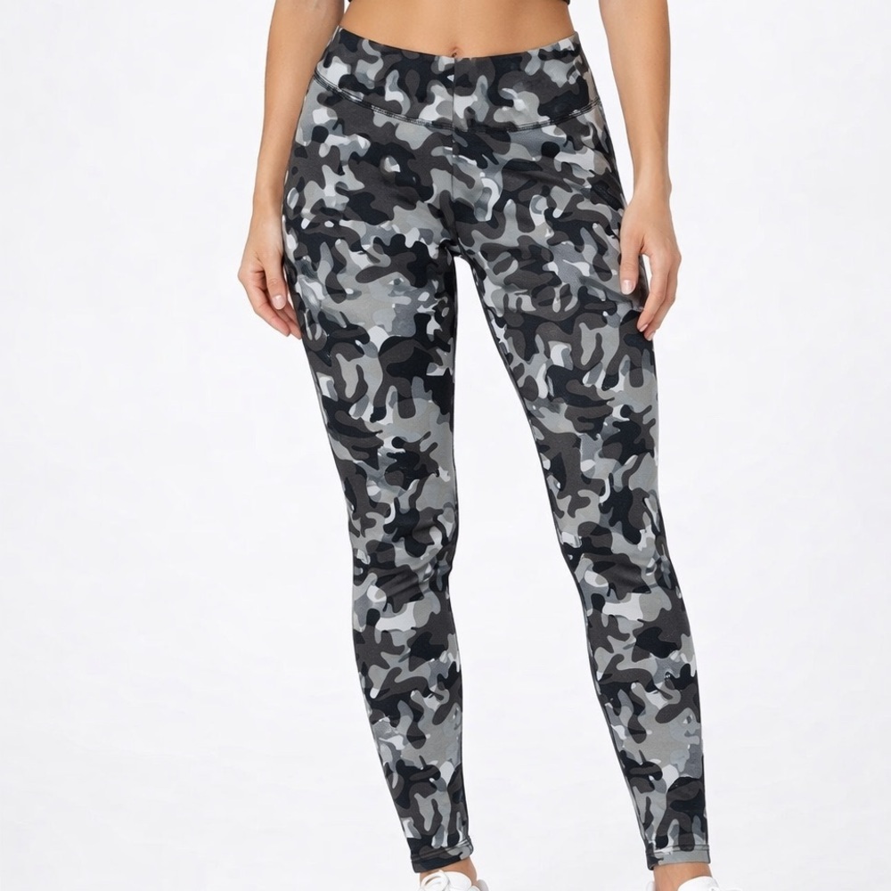 Nike camo leggings woman XL extra large black gray elastic waist